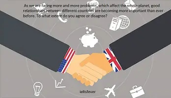 As we are facing more and more problems, which affect the whole planet, good As we are facing more and more problems, which affect the whole planet, good relationships between different countries are becoming more important than ever before. To what extent do you agree or disagree?