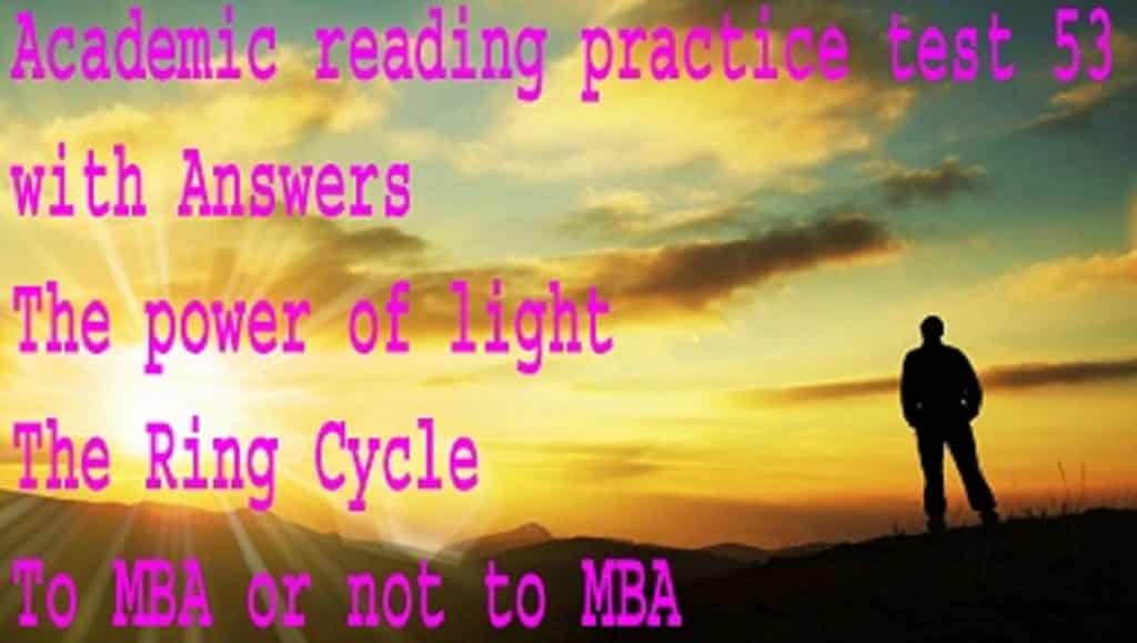 Academic Reading Test 53 the Power of Light