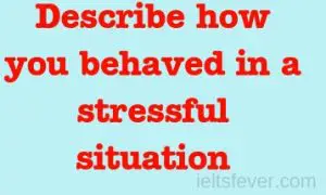 Describe how you behaved in a stressful situation