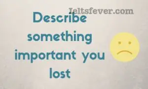 Describe something important you lost