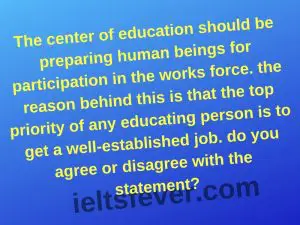 The center of education should be preparing human beings