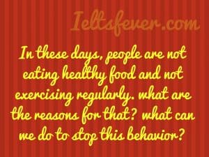 In these days, people are not eating healthy food and not exercising