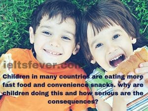 Children in many countries are eating more fast food and convenience