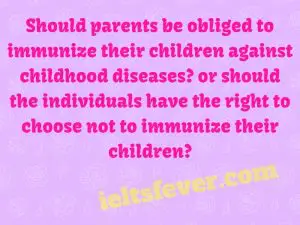 Should parents be obliged to immunize their children against childhood