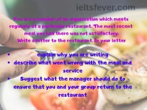 Write a letter to the manager of the restaurant