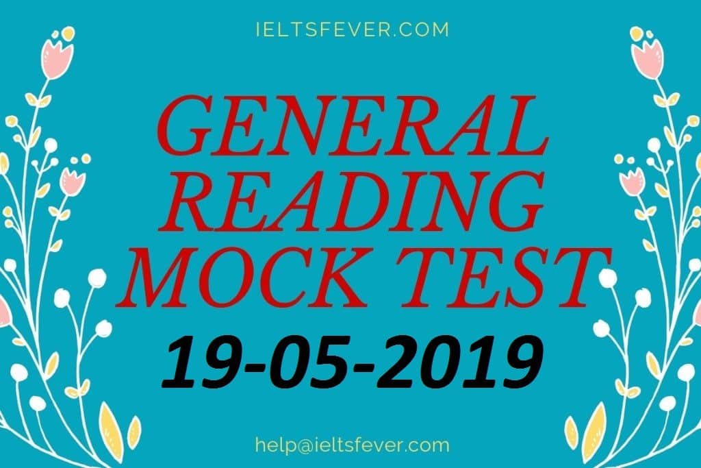 General Reading mock Test 19-05-2019
