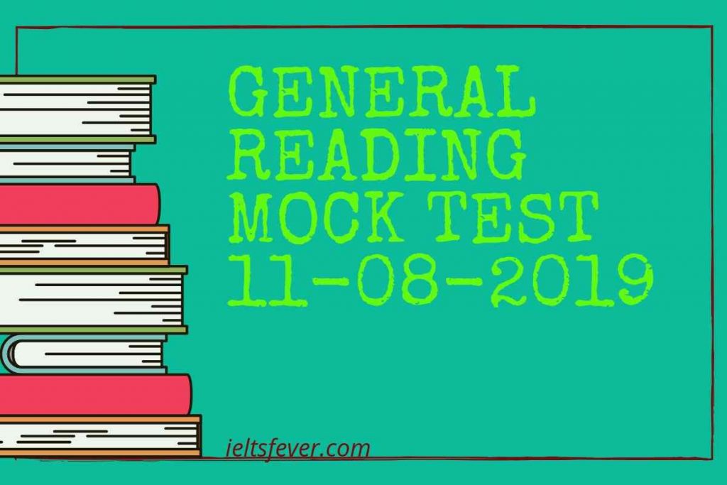 General Reading mock Test 11-08-2019