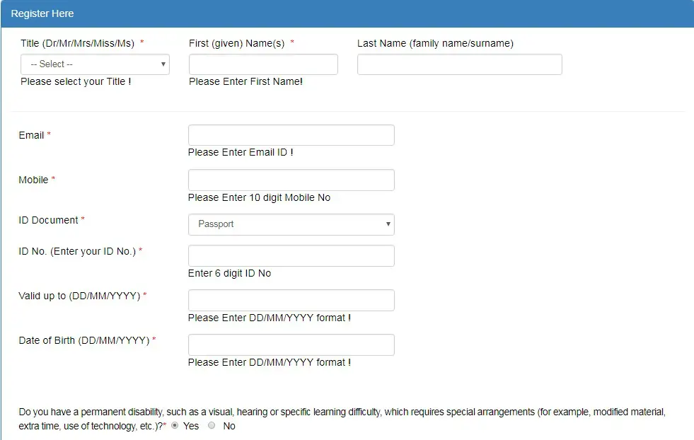 Step three: Give your personal details.
