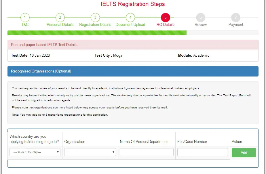 Step 6: Select the list of colleges where you want to send your Score Report.