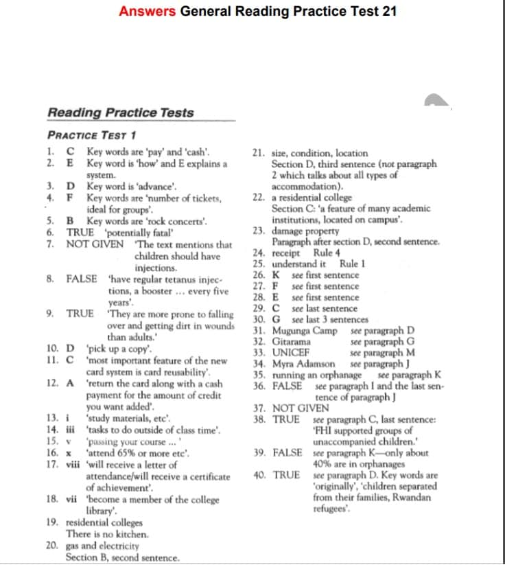 gt reading 21 answers