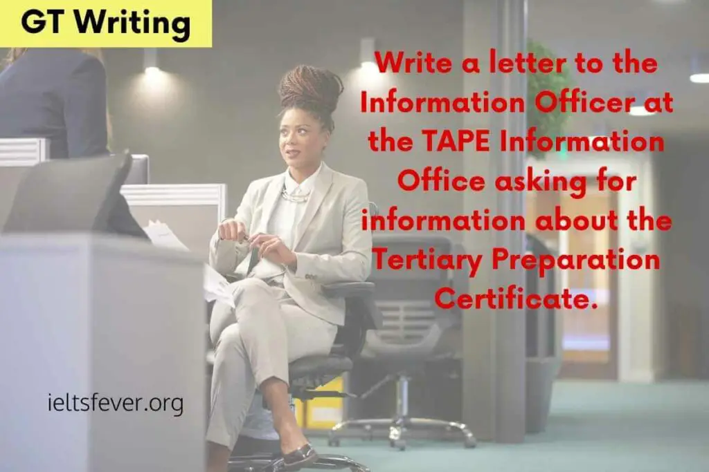 letter to the Information Officer at the TAPE Information about course