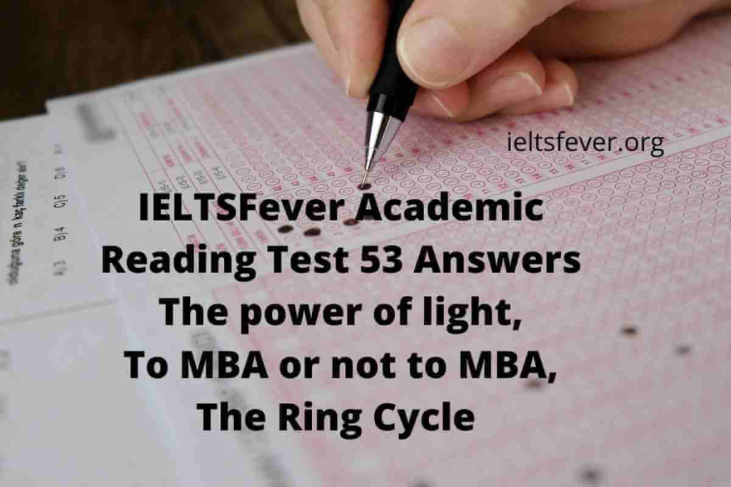 Academic Reading Test 53 Answers