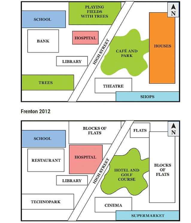 The maps below illustrate how Frenton changed from 1990 to 2012.