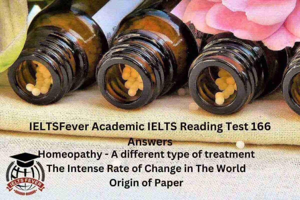 Academic IELTS Reading Test 166 Answers