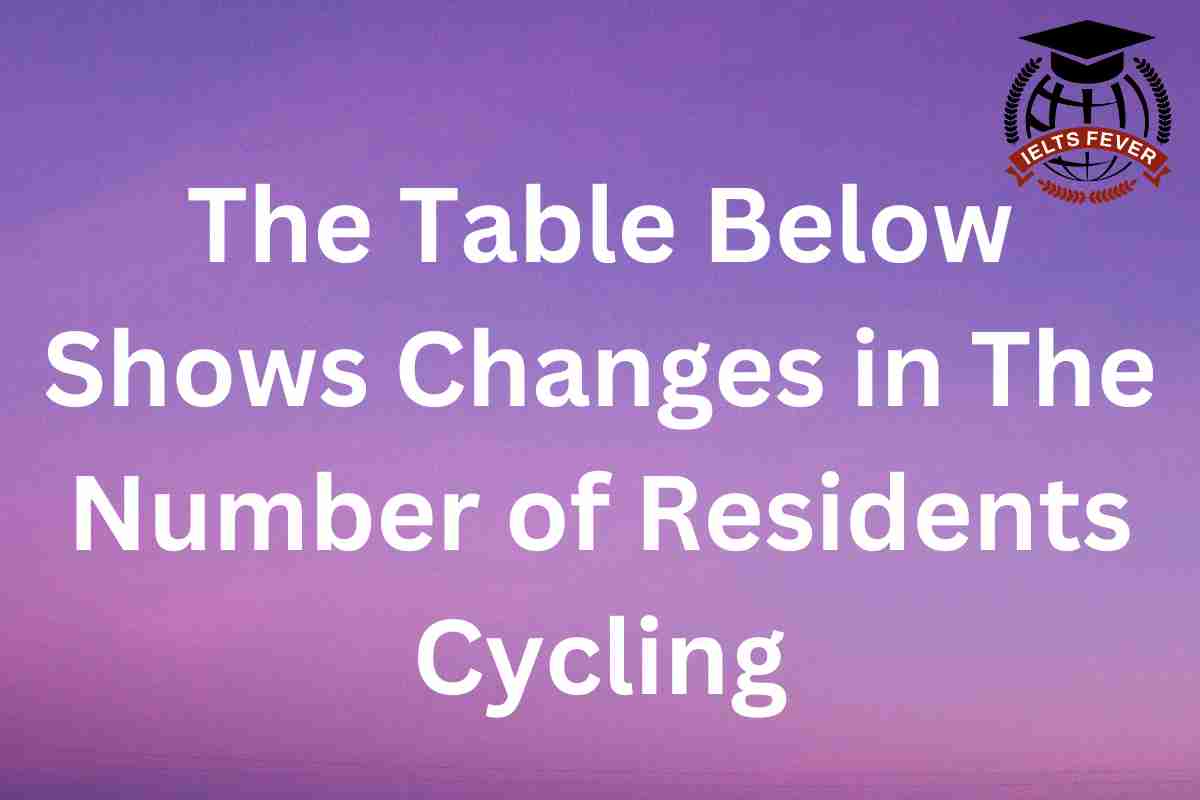The Table Below Shows Changes in The Number of Residents Cycling