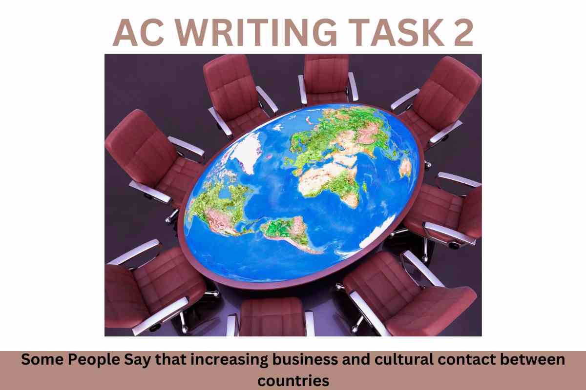 Some People Say that increasing business and cultural contact between countries