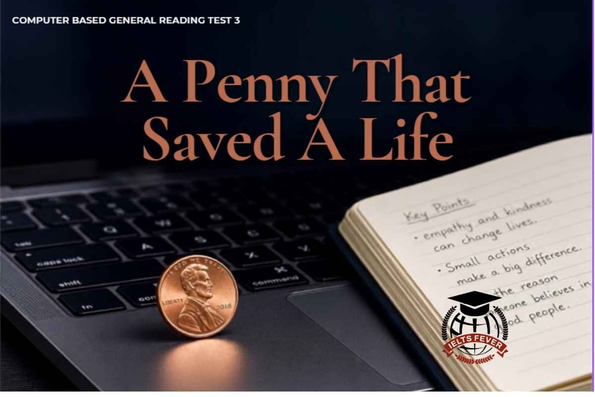 IELTSFever Computer Based General Reading Test 3: A Penny That Saved A Life